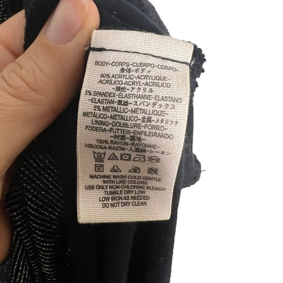 Free People Black Metallic Deep Plunge Halter Empire Short Dress Medium - Picture 5 of 14